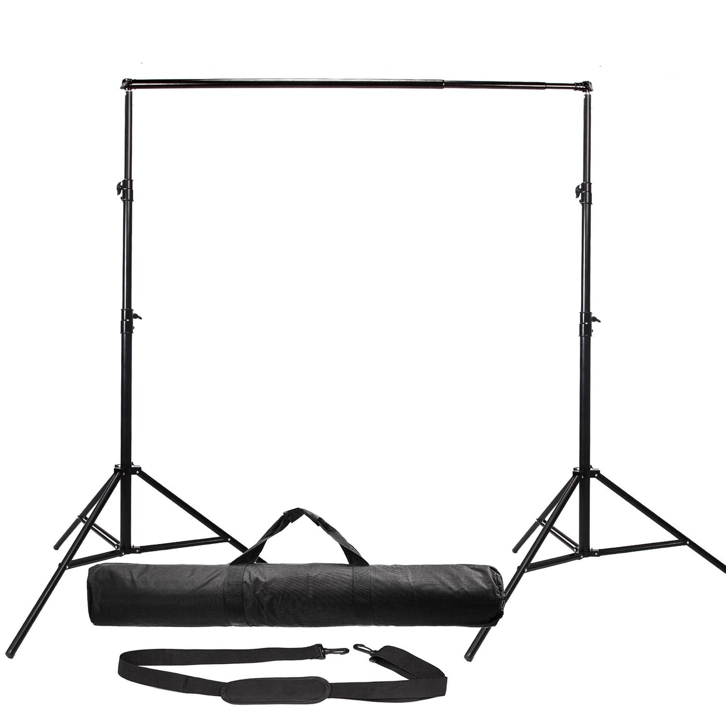Heavy Duty Background Support With Fully Adjustable Crossbar, Spring Cushioned Stands and Padded Bag