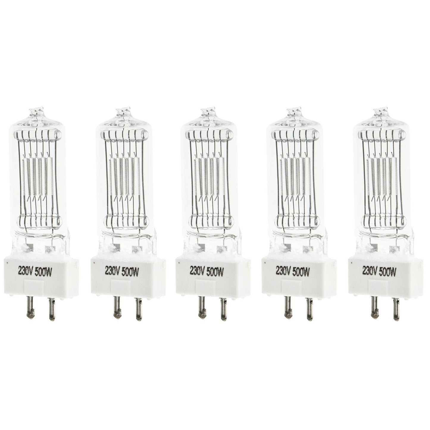 5x 500W Fresnel Bulb, GY9.5 Fitting