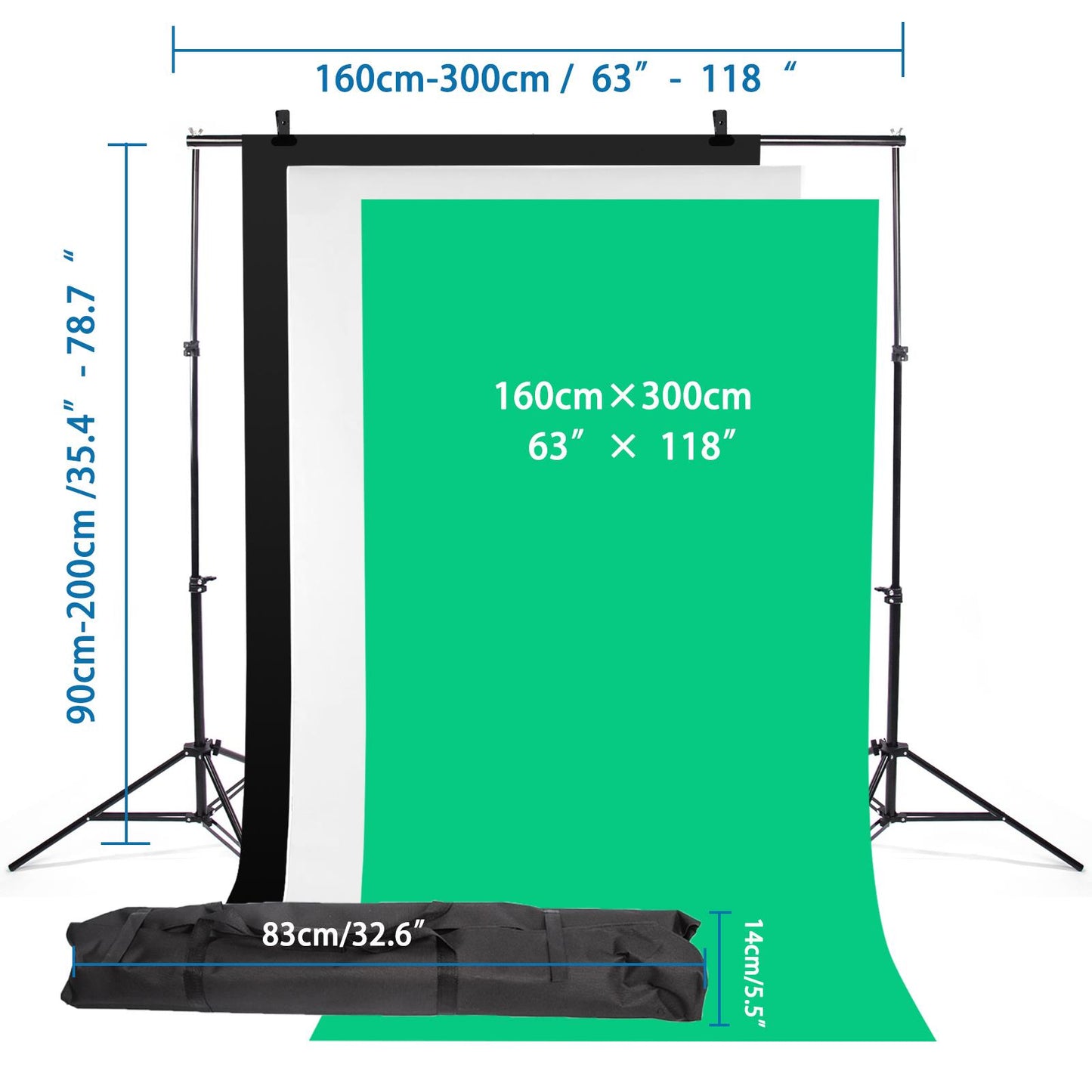 BOLLUMA Background Continuous Lighting Kit - Complete Setup