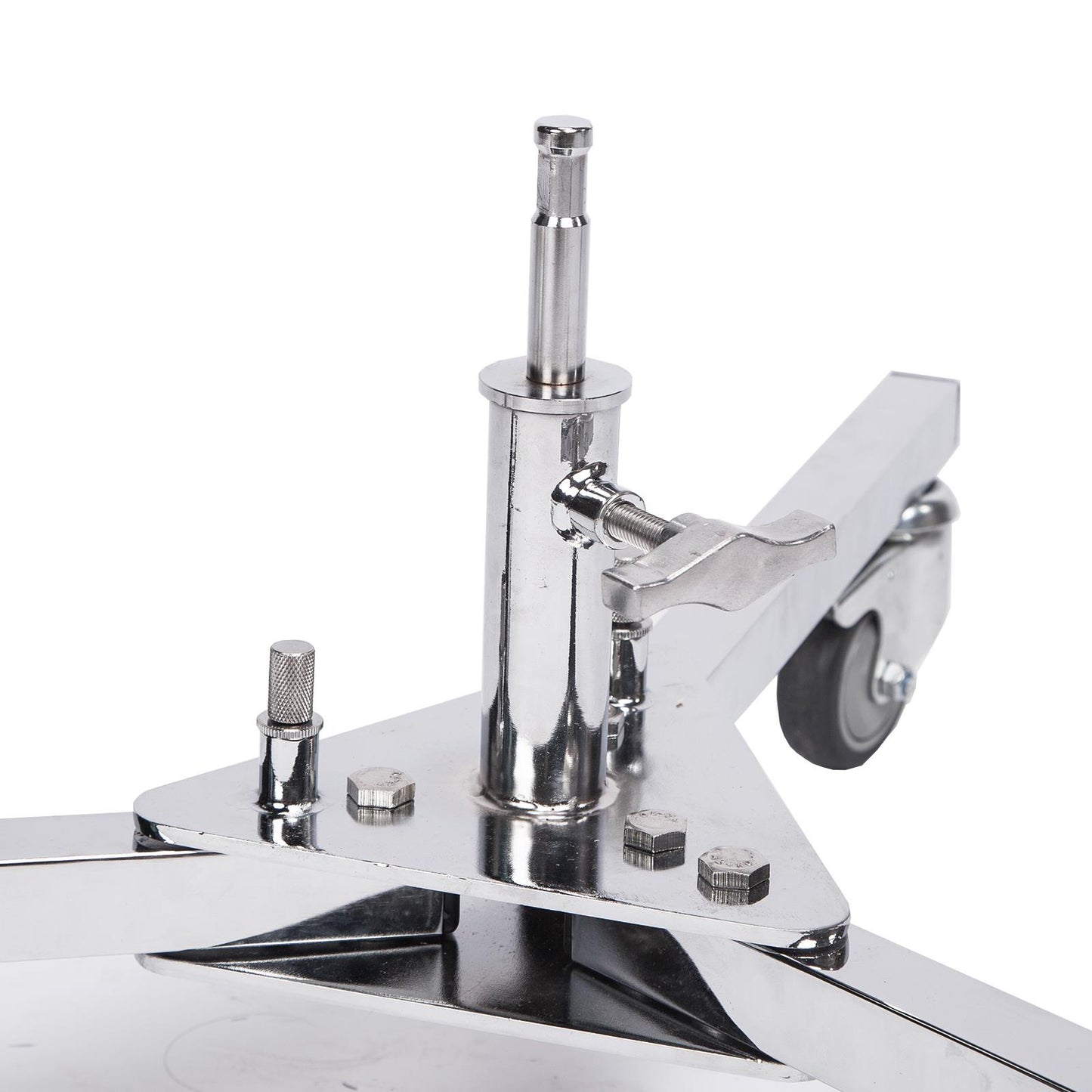 Photography Heavy Duty C Stand Base with 3 Wheels and 1/8inch to 5/8inch Adapter Stud, Portable Dolly Tripod Light Stand Base Turtle Base Stainless Steel for Photo Studio Continuous Lighting Equipment