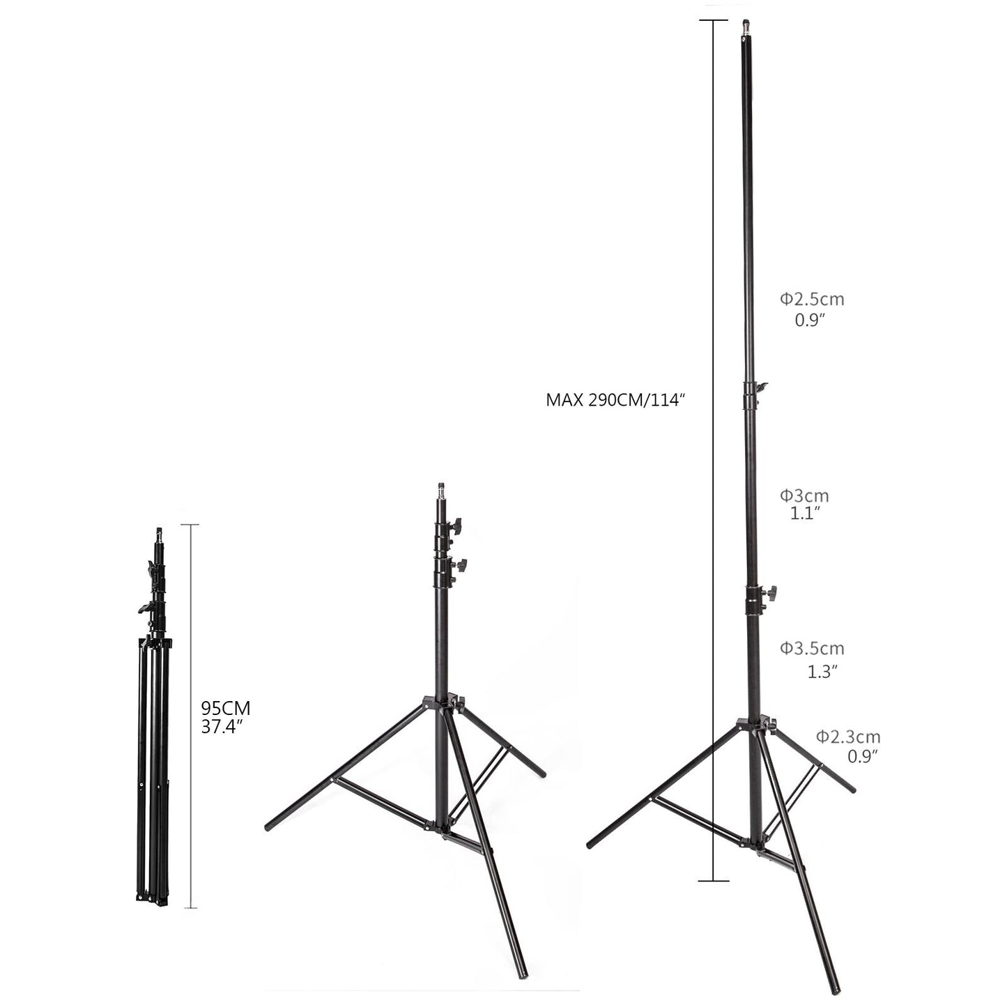 Pop-up Backdrop, 1.5m x 2m, Double Sided - Classic Brick/Whitewashed Brick, with Heavy Duty Stand and Boom Arm