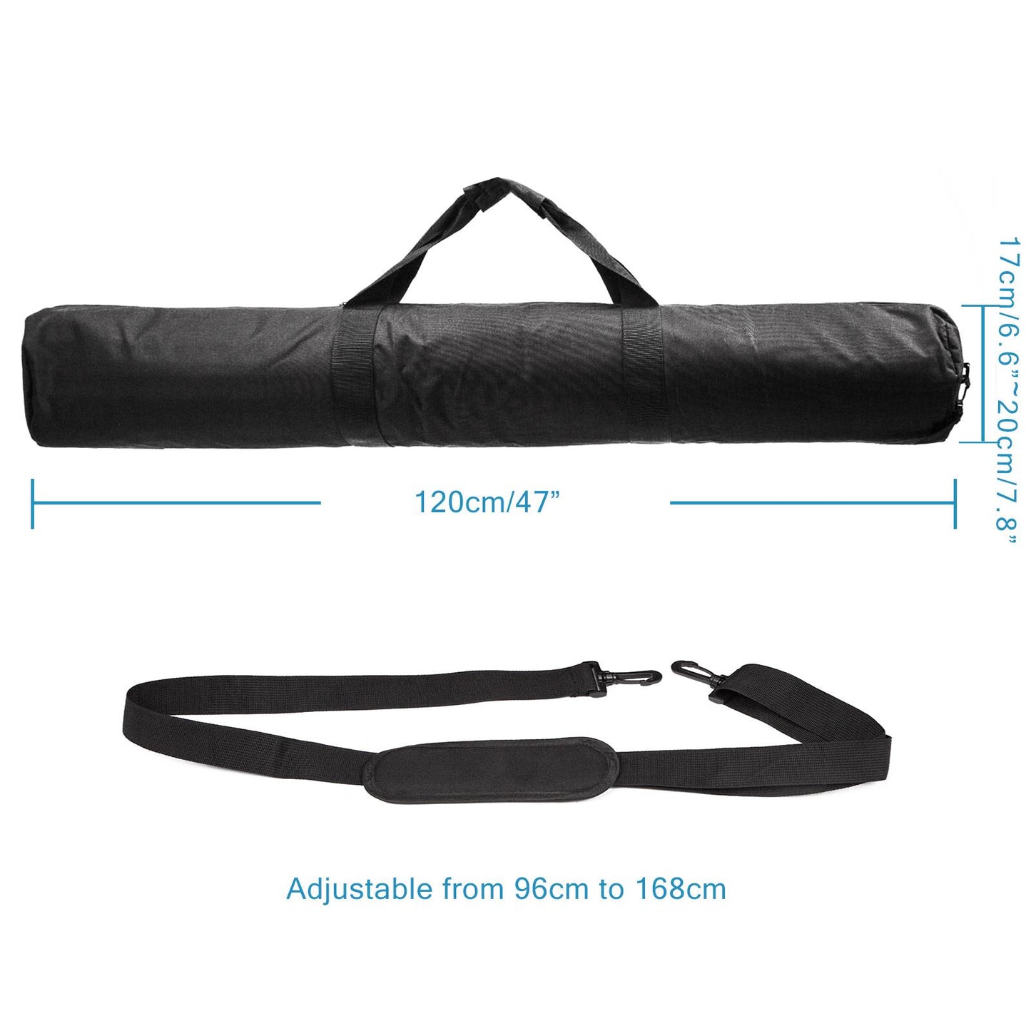 Heavy Duty Background Support With Fully Adjustable Crossbar, Spring Cushioned Stands and Padded Bag