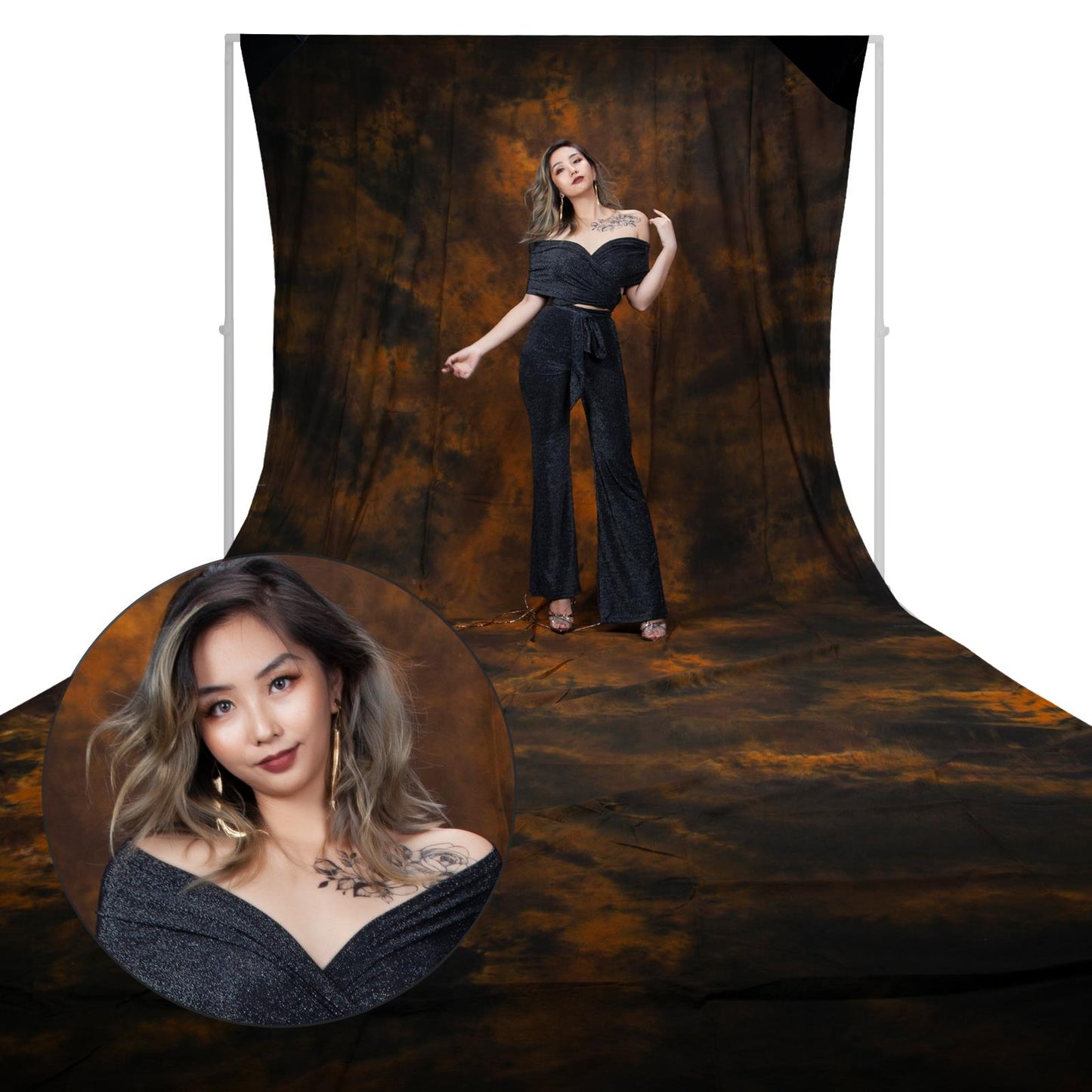 3x6m Mottle Muslin Backdrop - Dusk Brown