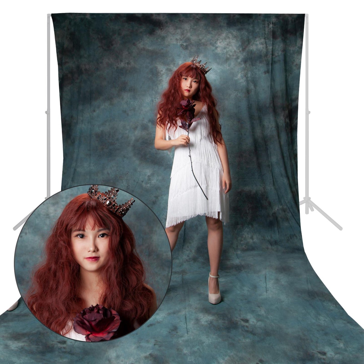 3x6m Mottle Muslin Backdrop - Light Blue