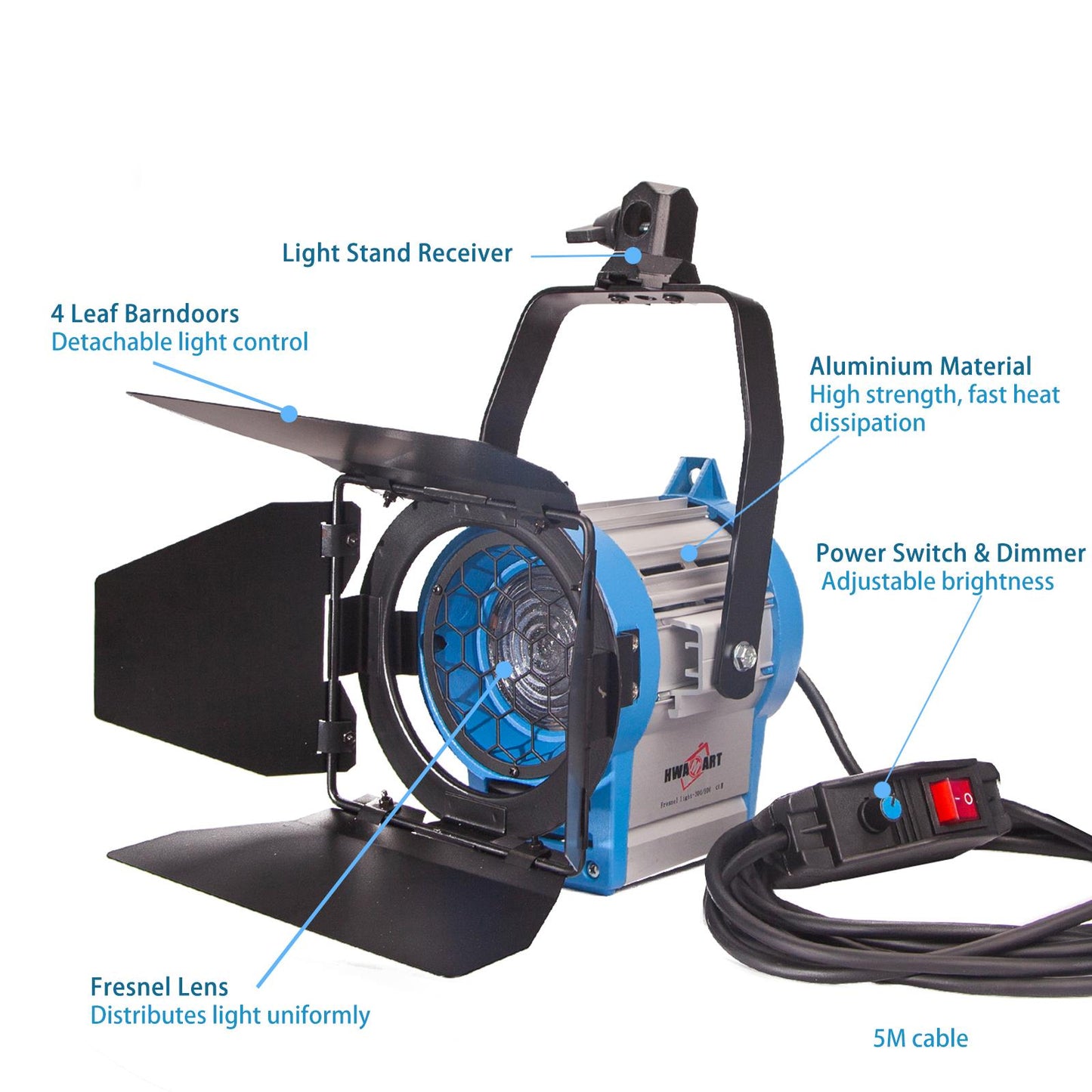 500W Fresnel Tungsten Spotlight & Stand