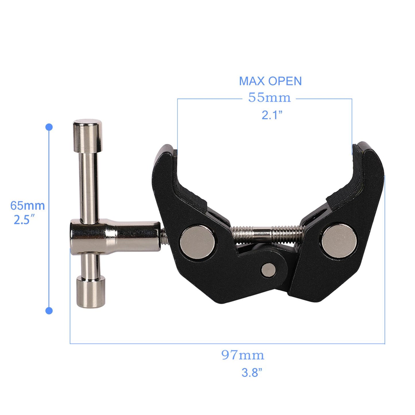 Articulating Friction Arm 11" with Large Super Crab Clamp and Hot Shoe Mount 1/4" Magic DSLR Tripod Arms Kit for Photography, Video, Camera Rig, LED Light, Flash Light, LCD Monitor