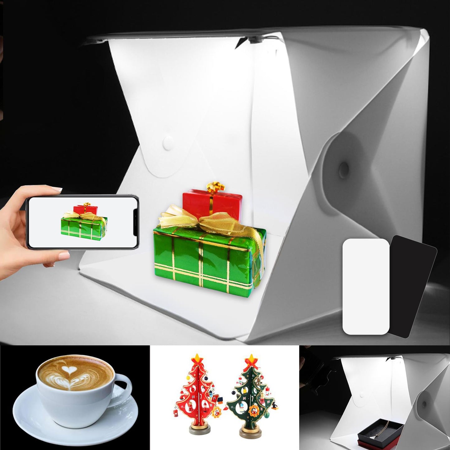 BOLLUMA Portable Mini Shooting Tent – 9x9x9.5” Foldable Light Box