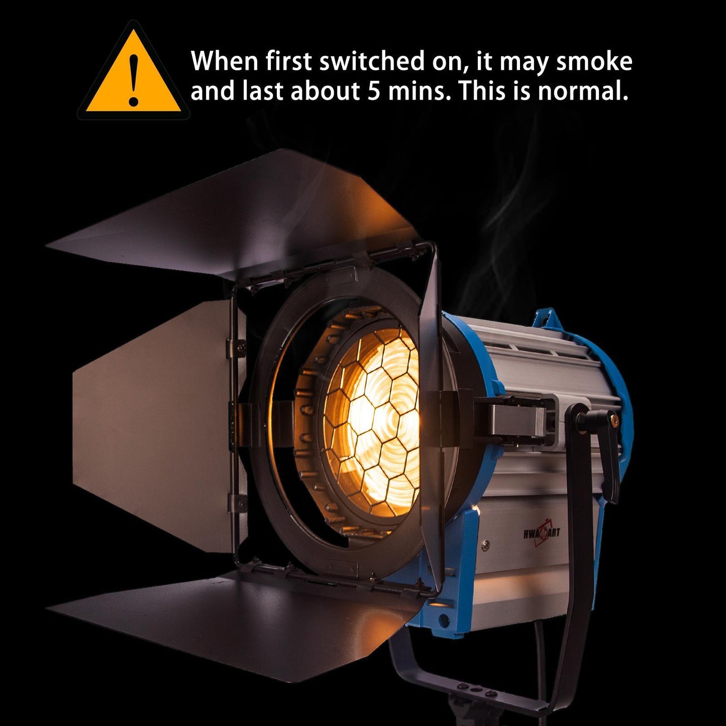 1000W Fresnel Tungsten Spotlights x2 & Spring Cushioned Stands, Wheels