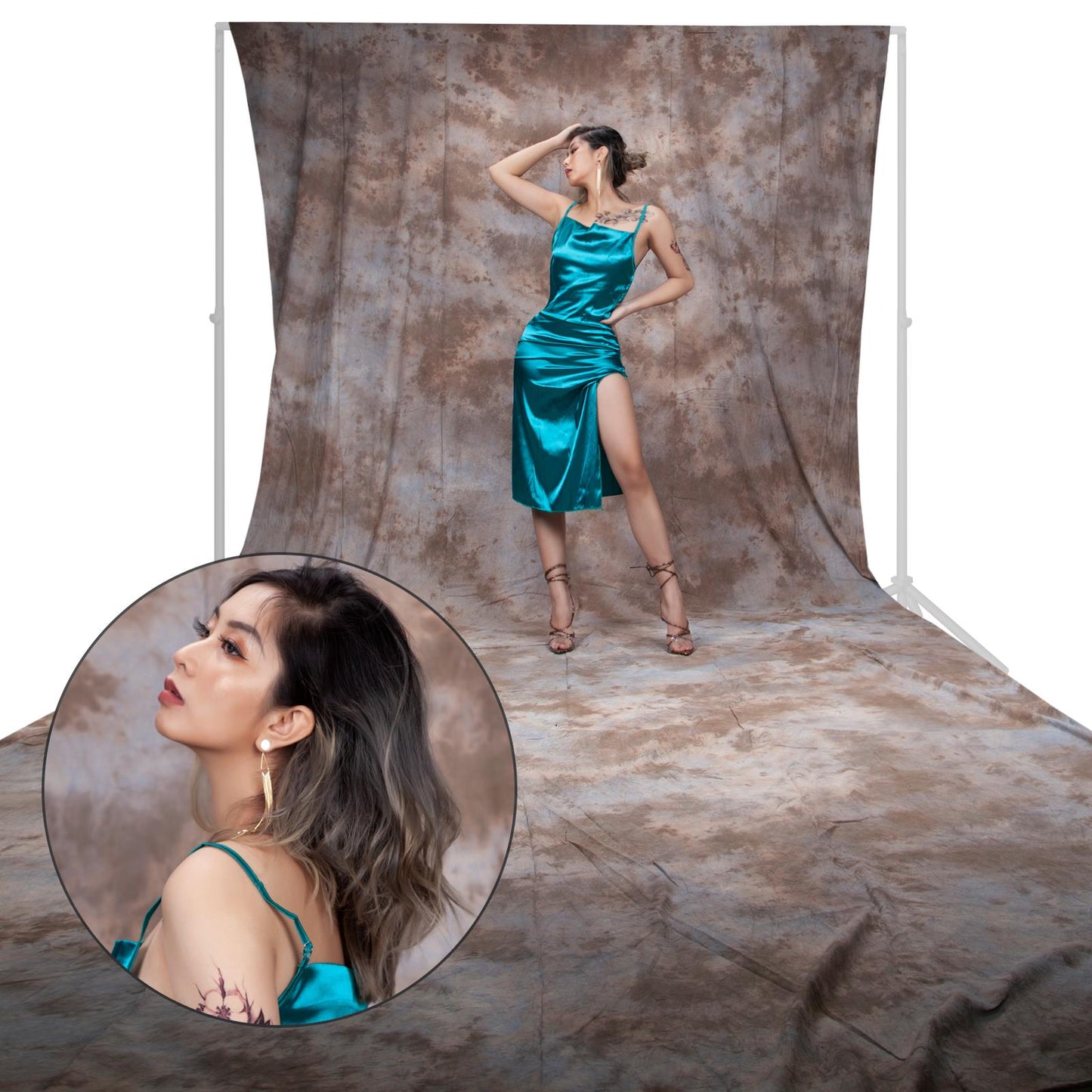 3x6m Mottle Muslin Backdrop - Sand