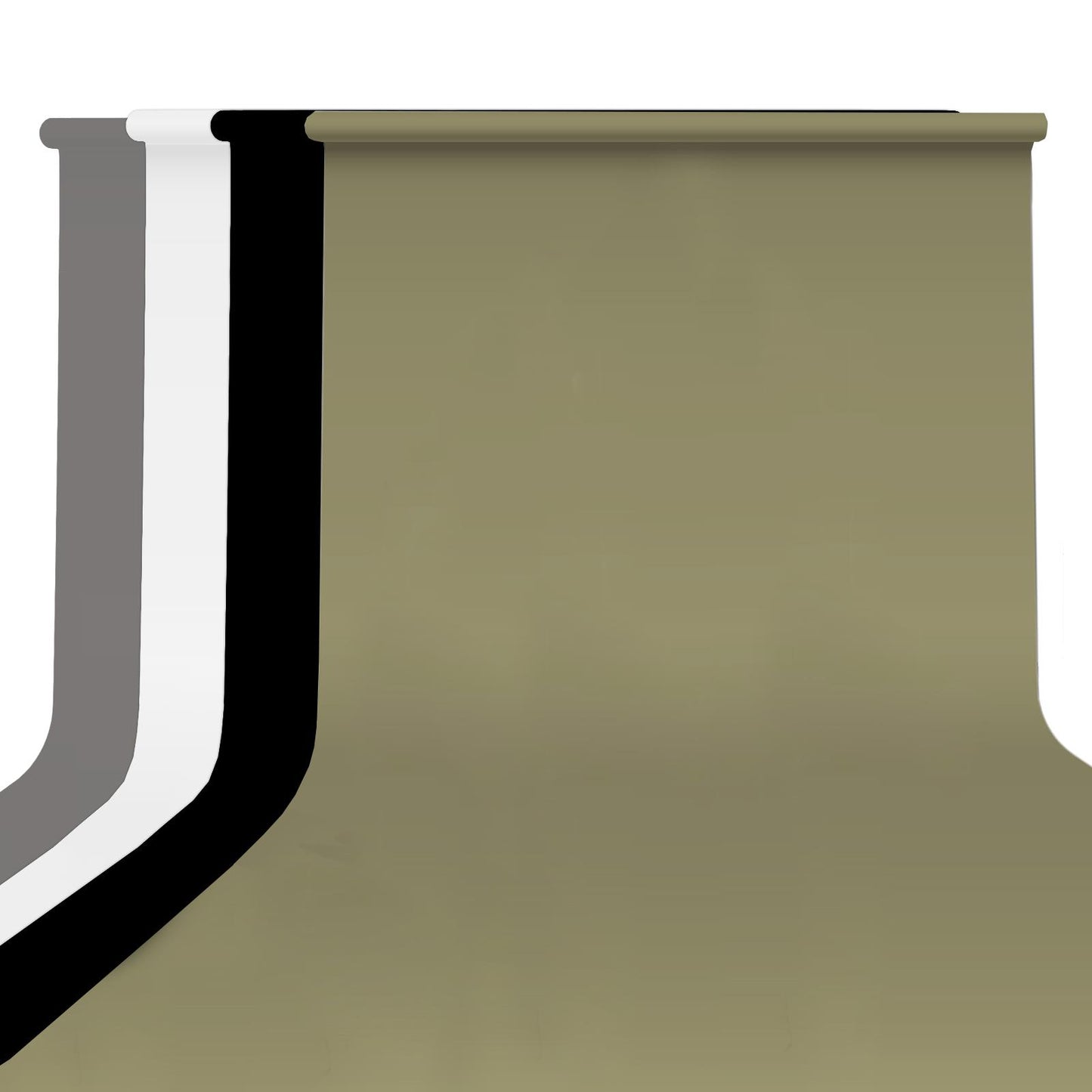 BOLLUMA 2.72x10M Paper Backdrops – Grey, White, Green, Black Rolls