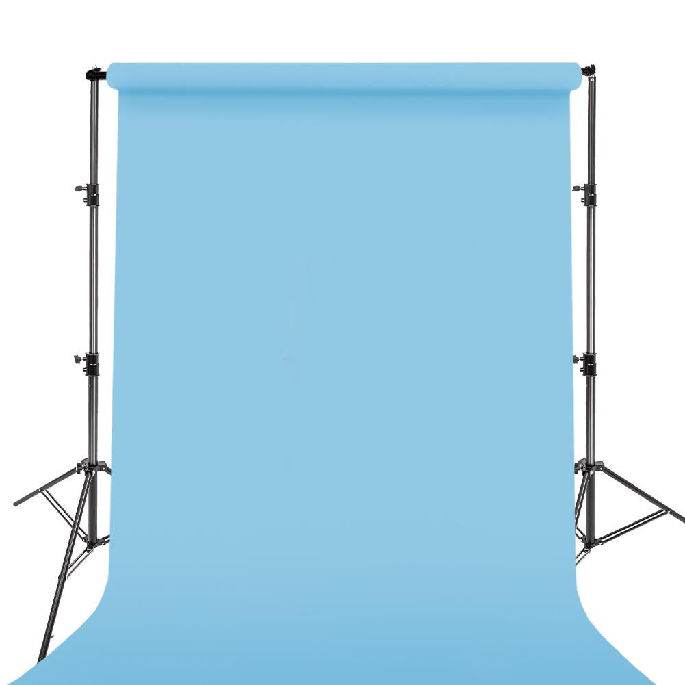 BOLLUMA Sky Blue Paper Backdrop 2.7m x 10m and Stand Included