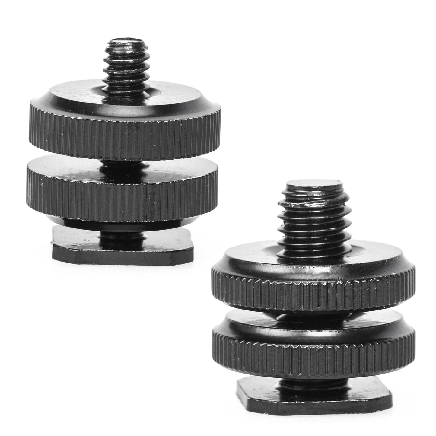 3/8" Double Screw Flash Light Stand Hot Shoe and 1/4" Camera Hot Shoe Mount Adapter DSLR CameraTripod Mount