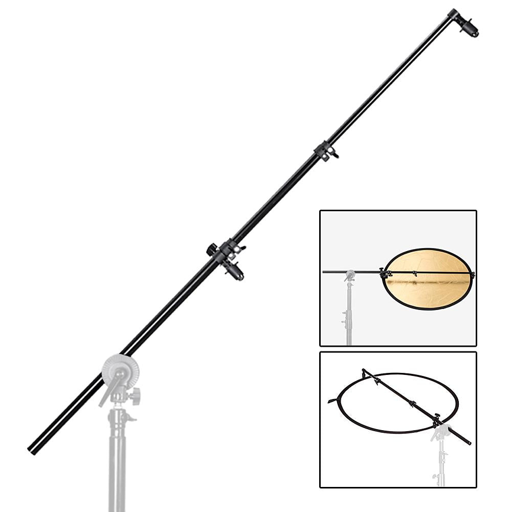Photo Studio Reflector Holder Arm 28.5-73.5?Adjustable Length Two Sections Solid Aluminium Alloy Construction Reflector Panel Nackdrop Boom Arm