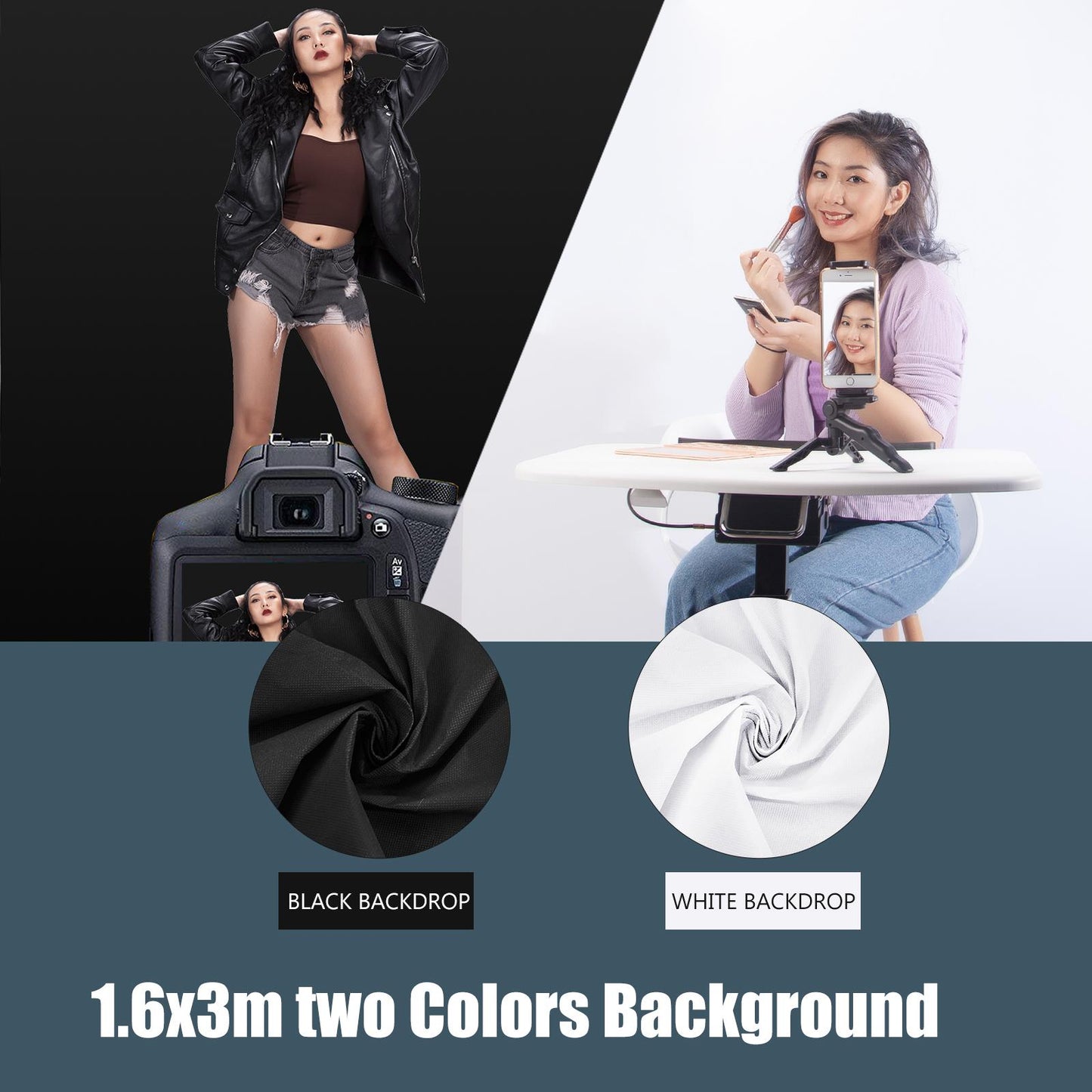 Black and White Backdrop & Support System