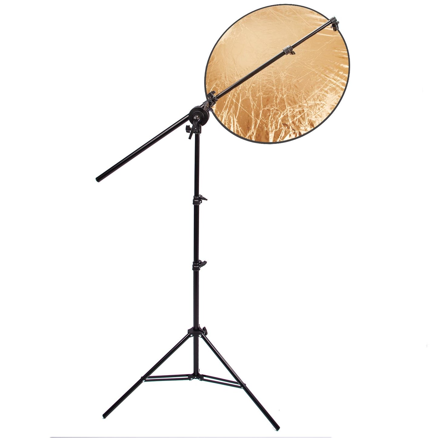 Photo Studio Collapsible Disc Reflector 5In1 80cm and Boom Arm Stand Kit, Reflector Holder Boom Arm for Supporting Reflector PVC Background Backdrop Paper Backdrop Video Photography Shooting