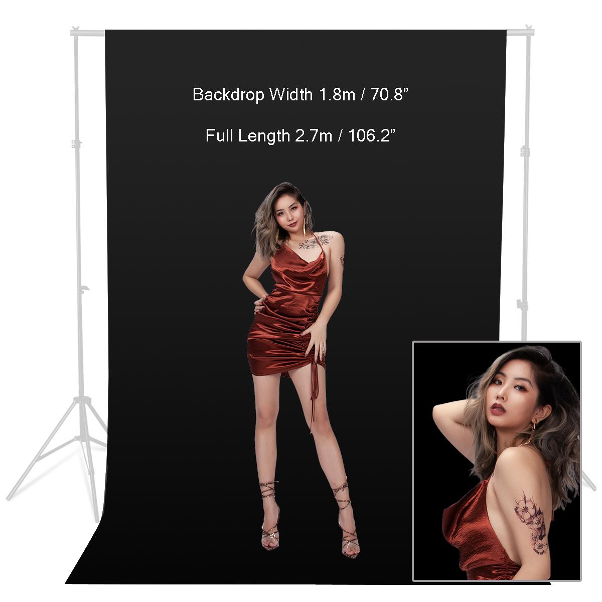 1.8x2.7m Black Cotton Background
