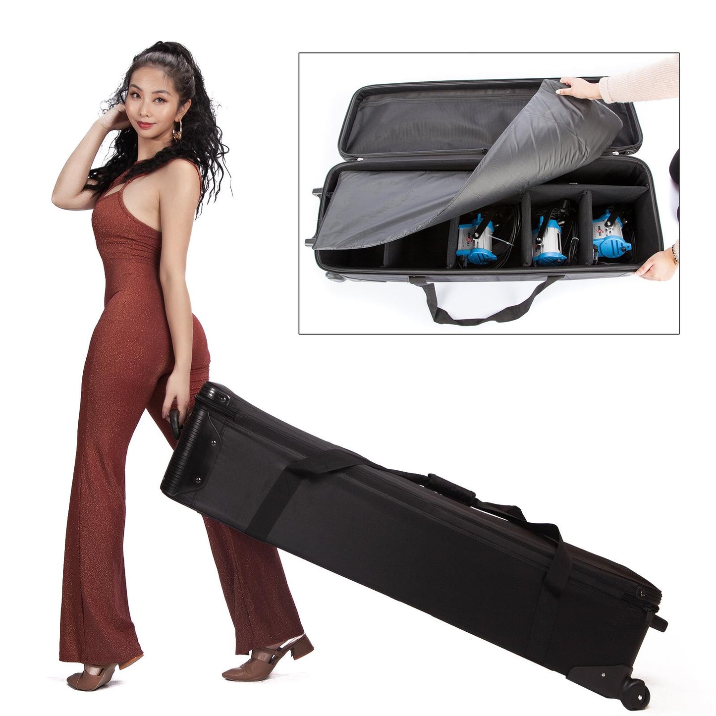 BOLLUMA 133CM Trolley Carry Case - Padded & Wheeled for Convenience