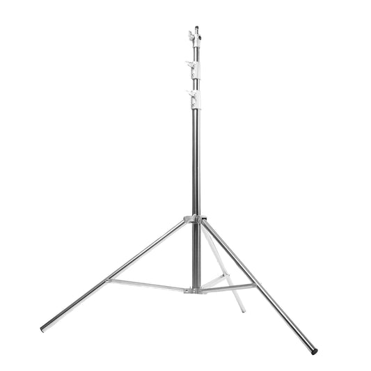 BOLLUMA 280cm Spring-Cushioned Photography Light Stand | Heavy-Duty Stainless Steel Tripod with 1/4" to 3/8" Reversible Spigot, 7.5kg Load Capacity