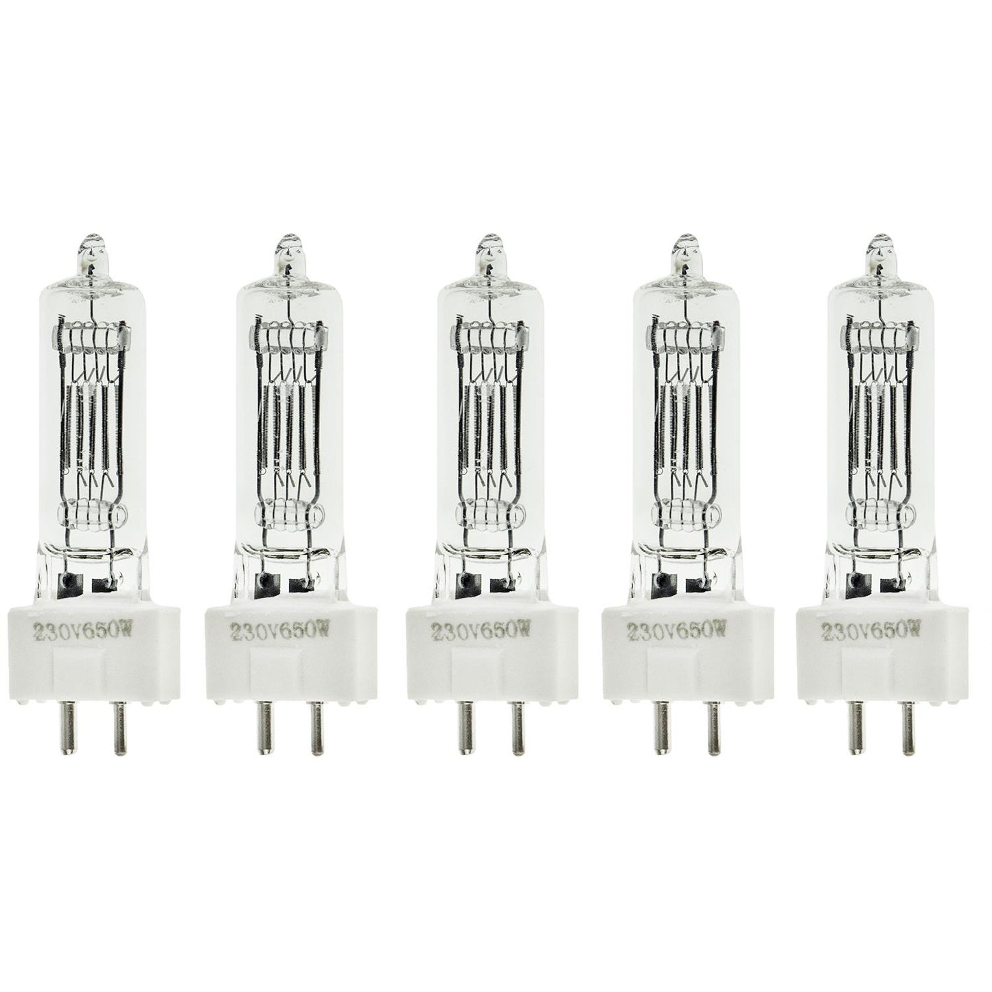 5x 650W Fresnel Bulb, GY9.5 Fitting