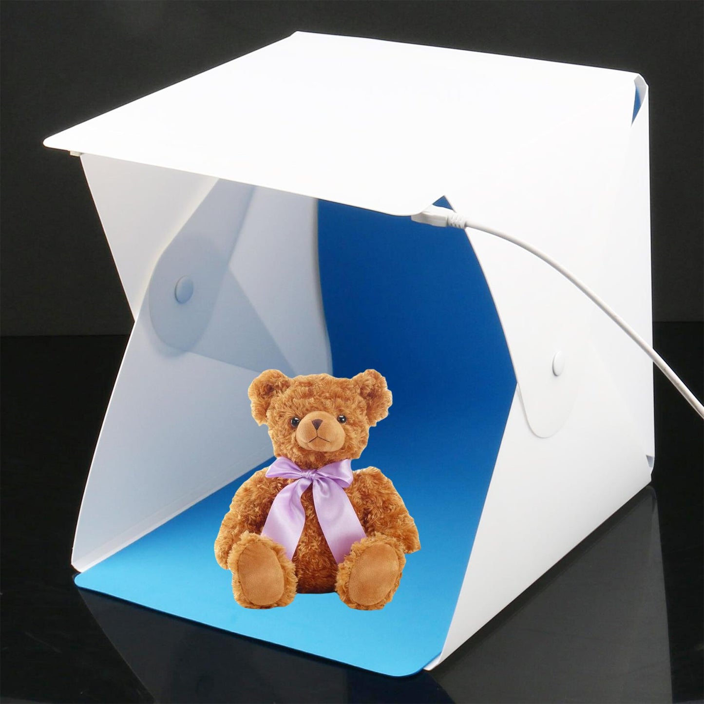 Mini LED Light Box Photography, 9 inch Photo Studio Shooting Tent Portable Foldable Photo Light Cube with 6 Color Backdrops for Small Item Display, 23x23x24cm