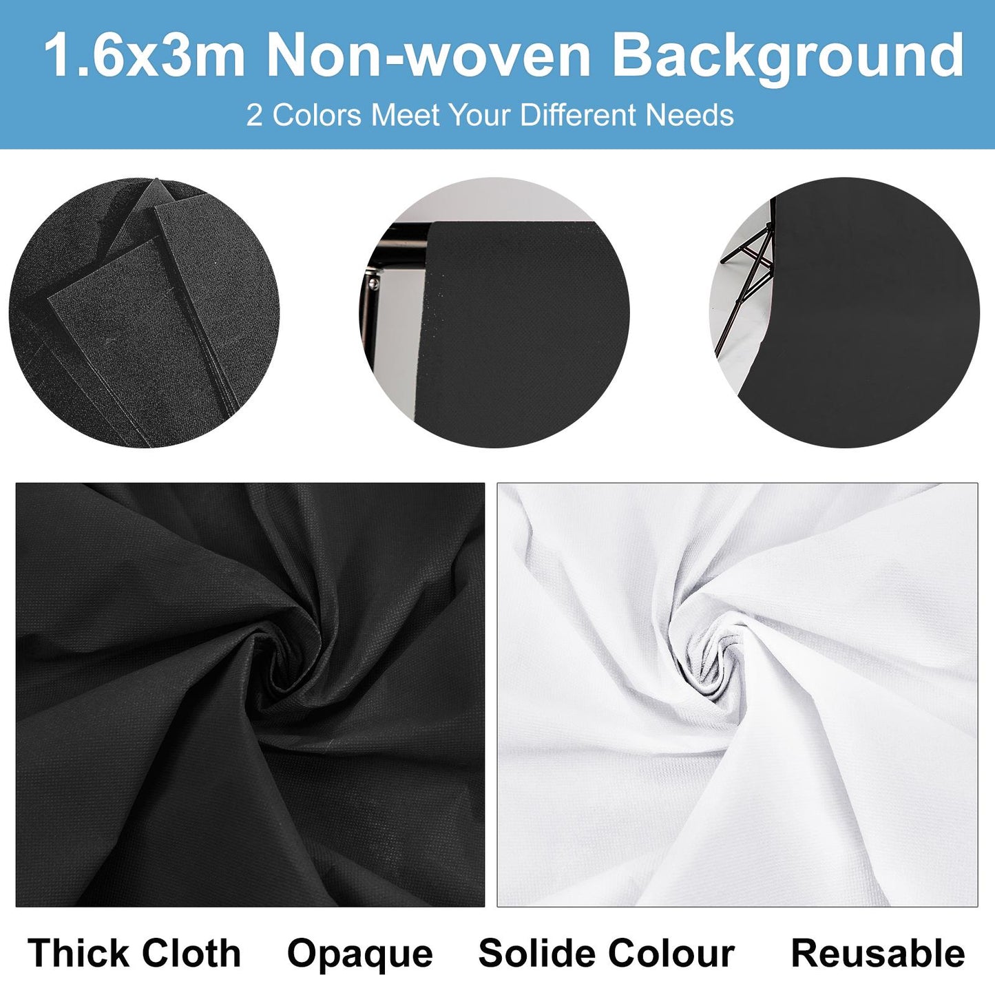 Black and White Backdrop & Support System