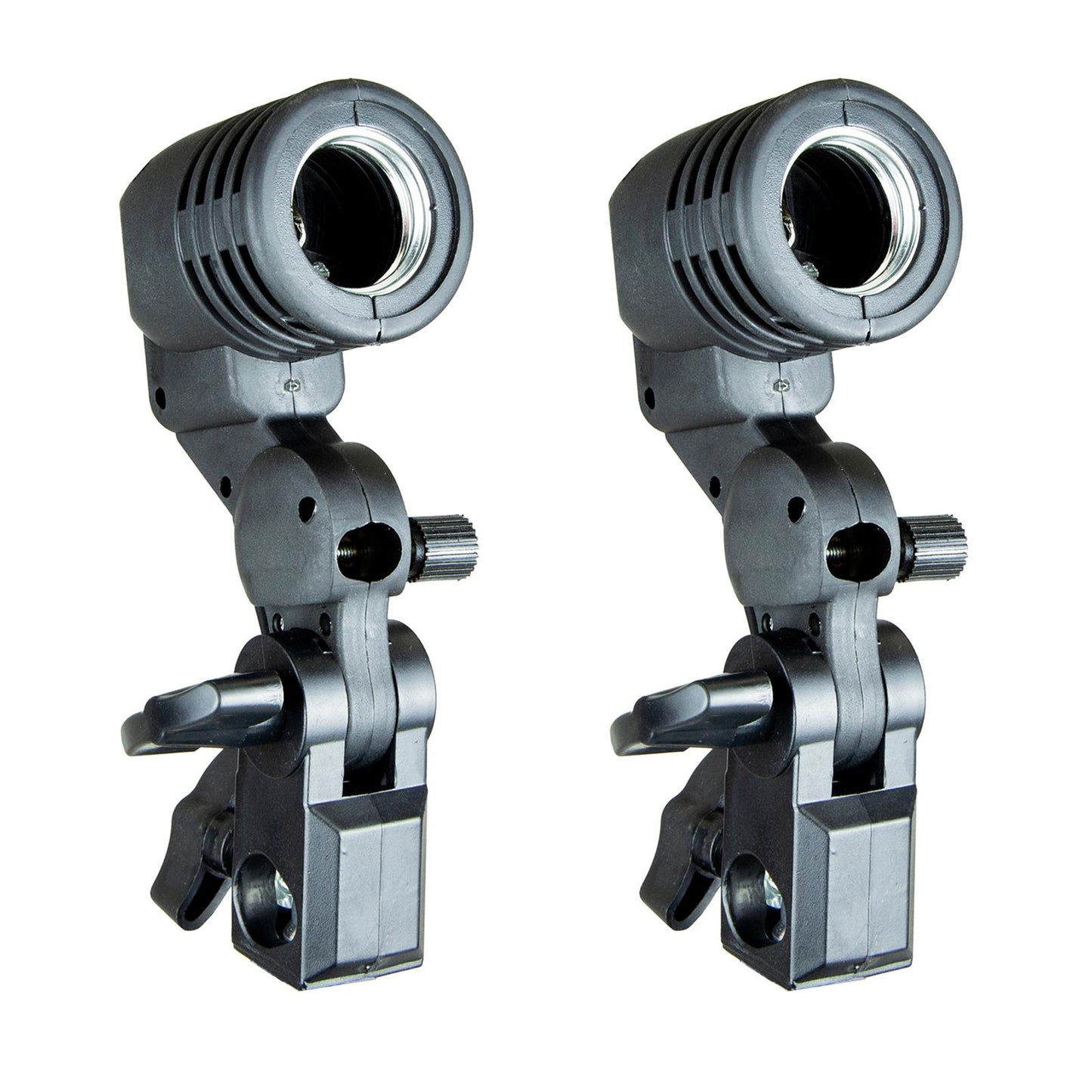 2x E27 Single Bulb Holders with Swivel Light Stand Mount