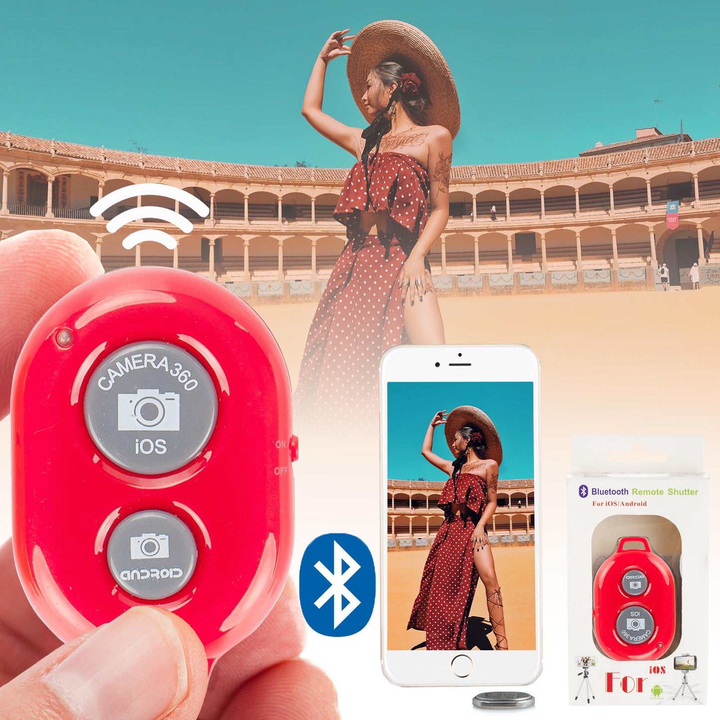 Bluetooth Shutter Buttons - Red