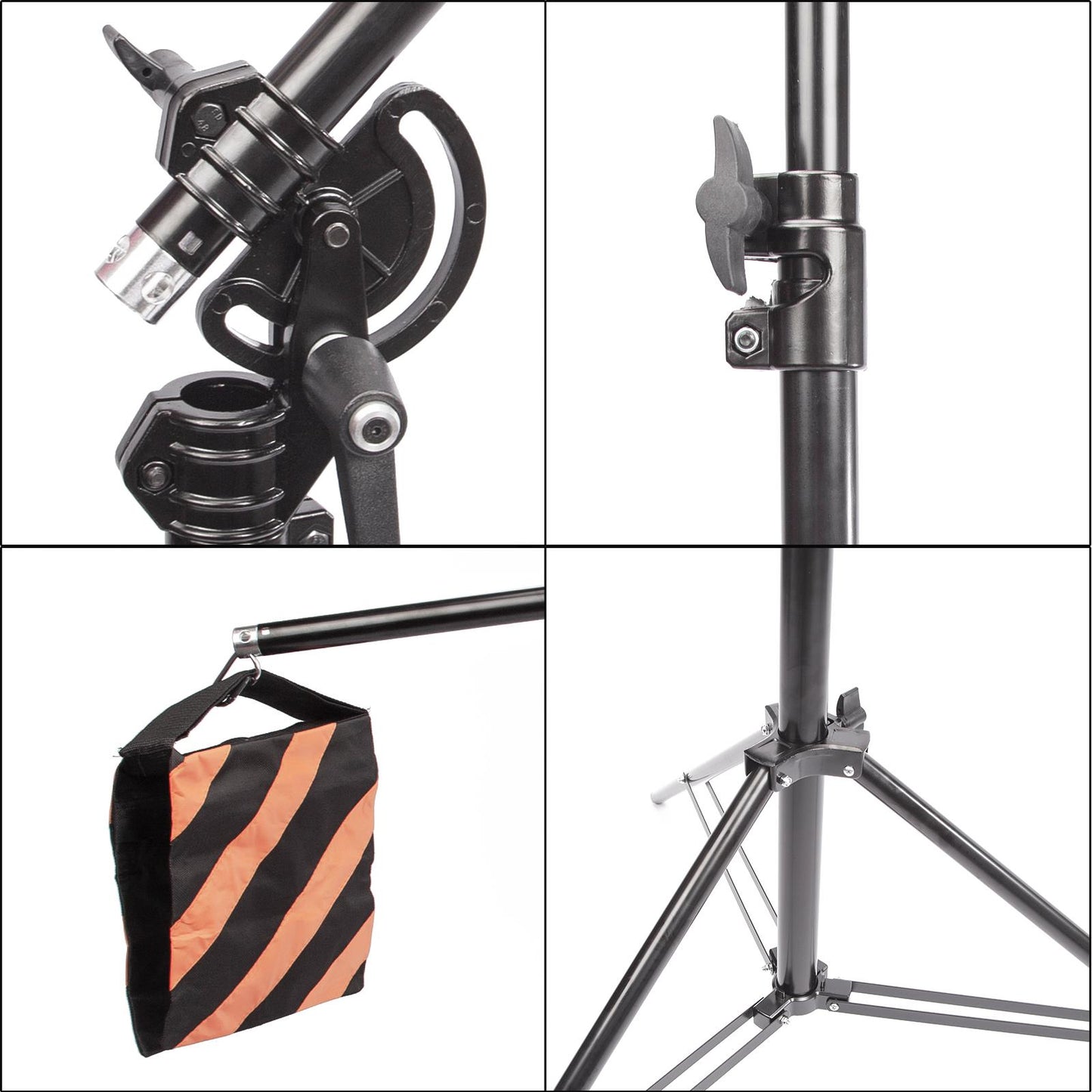 2-in-1 Light Stand with Boom Arm Kit 3.9m Tripod Stand with 1.9m Boom Arm - None, None