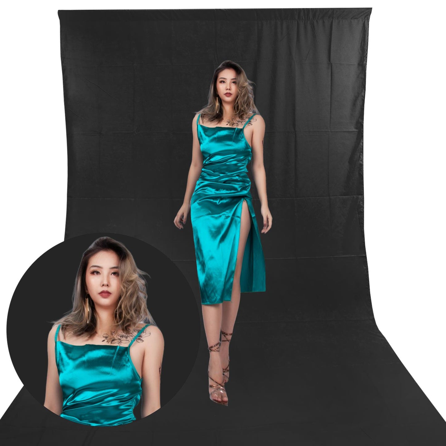 1.8x2.7m Black Cotton Background