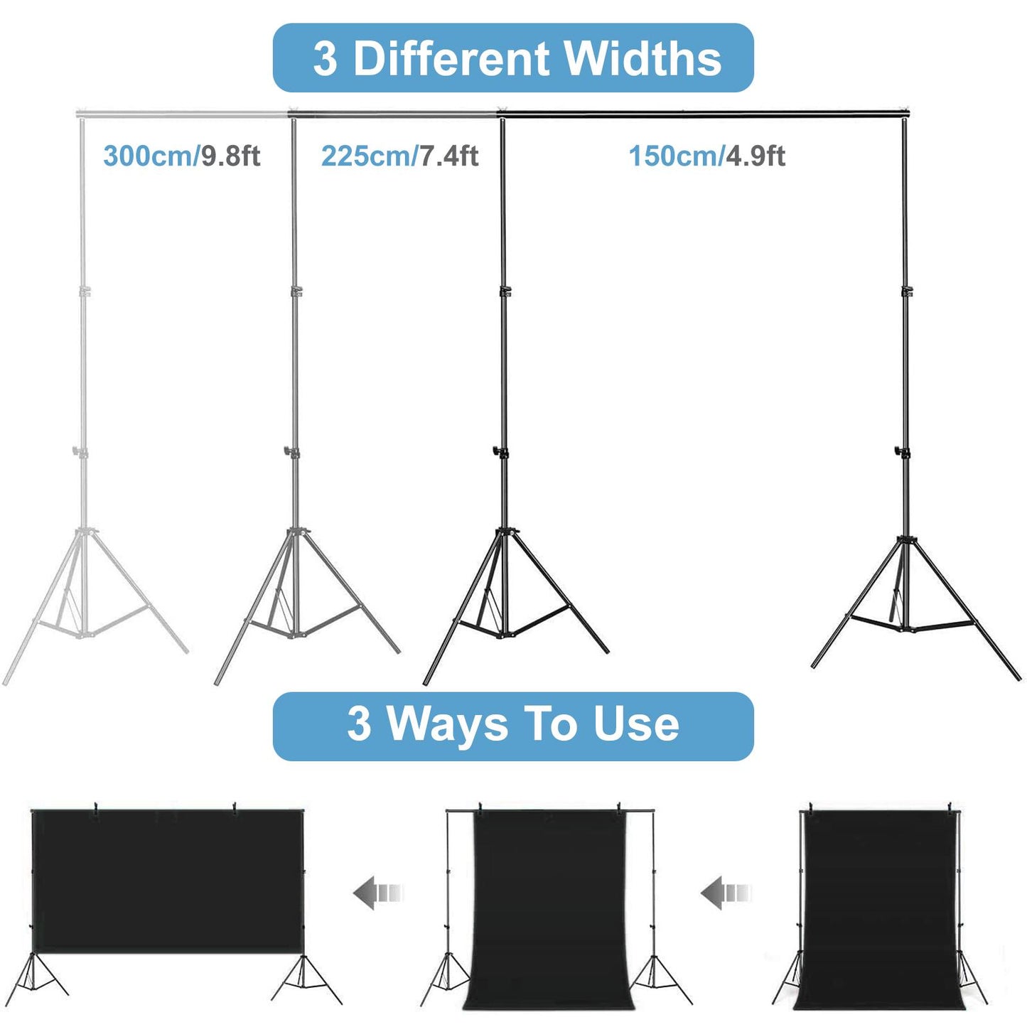 Black and White Backdrop & Support System