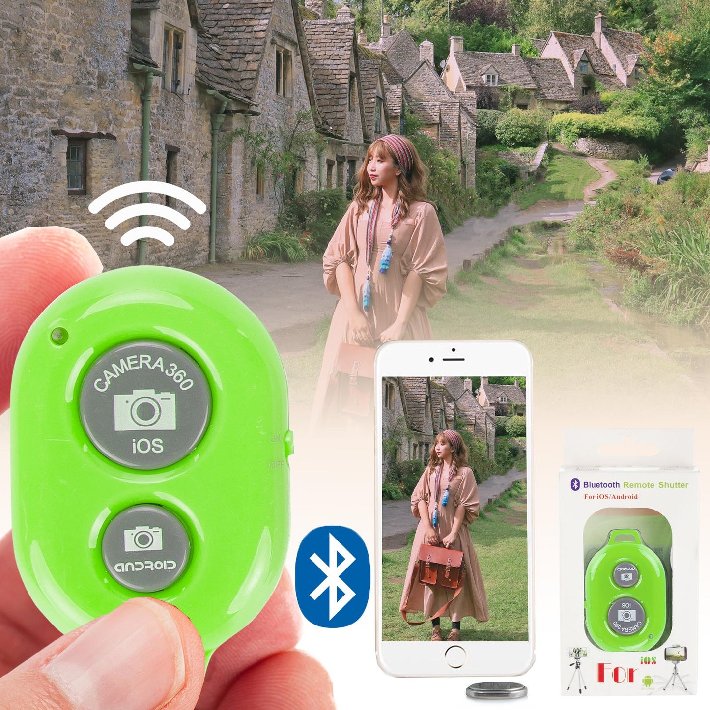 Bluetooth Shutter Buttons - Green