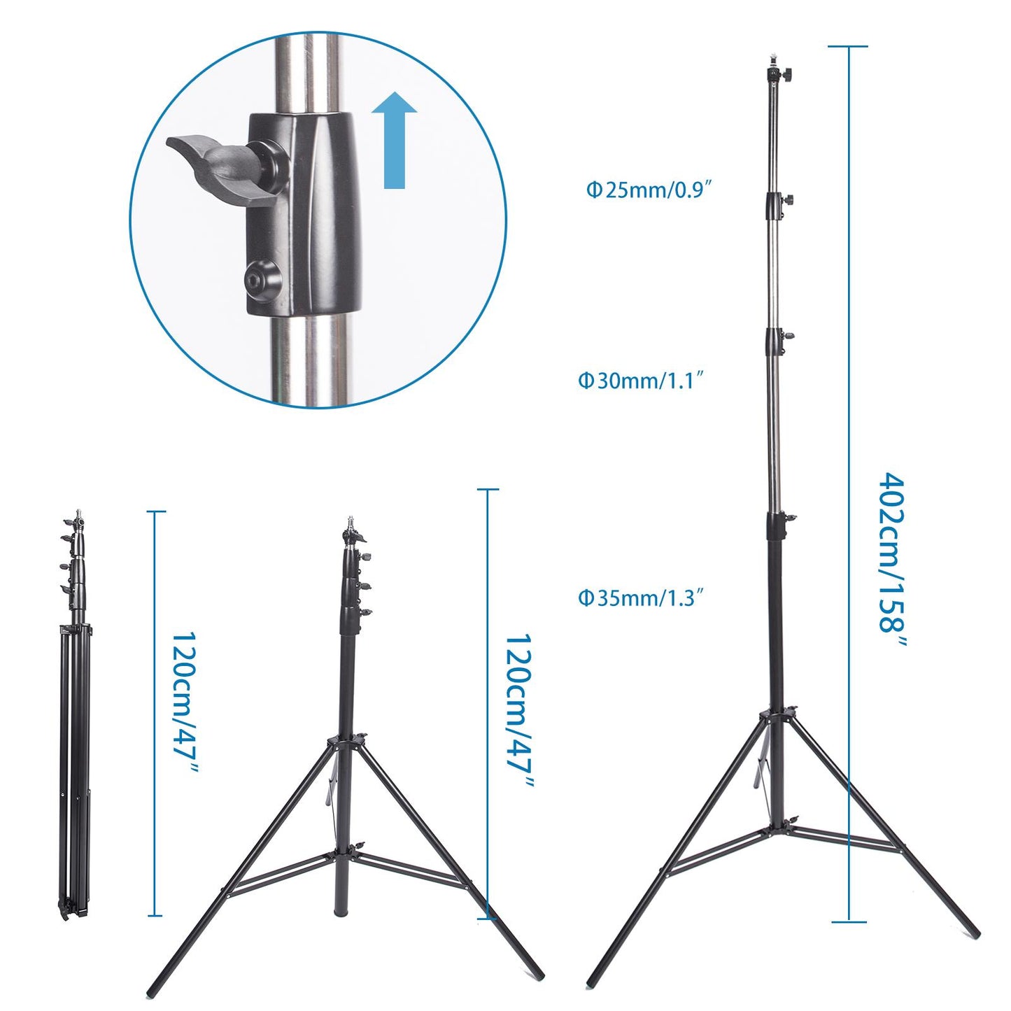 2x 4m Spring Cushioned Stand, Heavy Duty