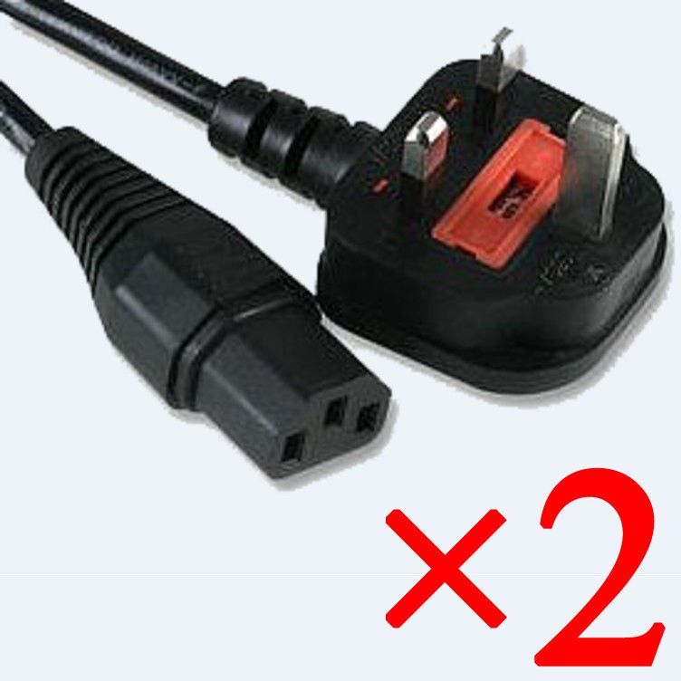 2x 3 Pin UK Kettle Lead, 4m