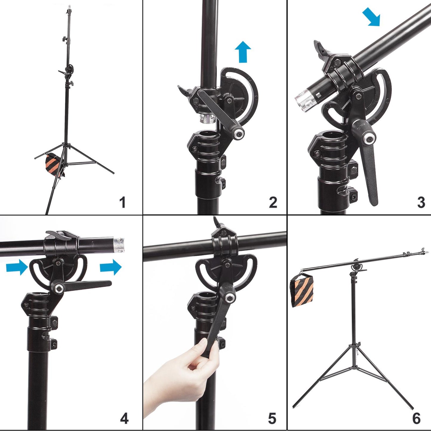 2-in-1 Light Stand with Boom Arm Kit 3.9m Tripod Stand with 1.9m Boom Arm - None, None