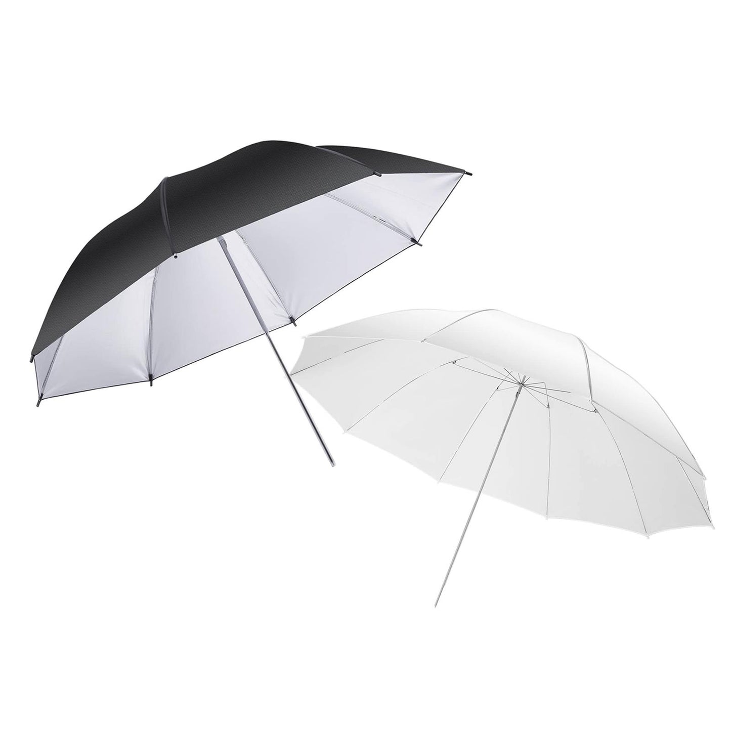 2 x 43" (109cm) Professional Umbrellas, 1x Diffuser, 1x Silver Reflector