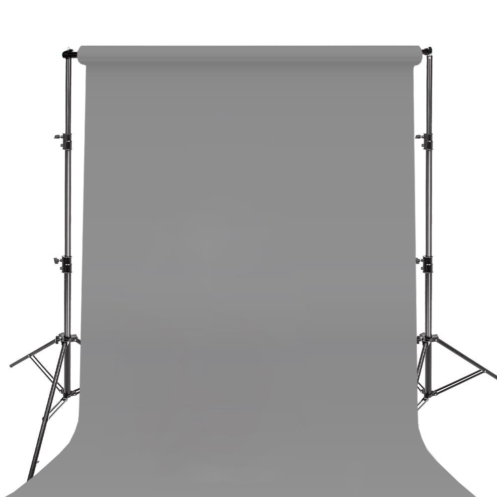BOLLUMA Neutral Grey Paper Backdrop 2.7m x 10m and Stand Included