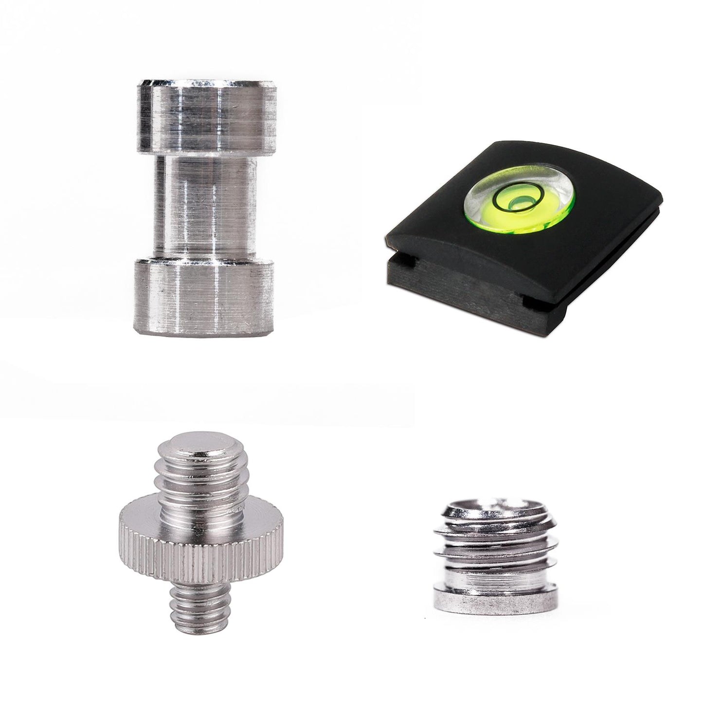 4 Pieces 1/4" 3/8" Tripod Screw Converter Adapter Flash Light Stand Camera Spigot Hot Shoe Camera Spirit Level for DSLR Camera,Tripod, Shoulder Rig, Lighting Equipment, Camera Cage, LED Panel