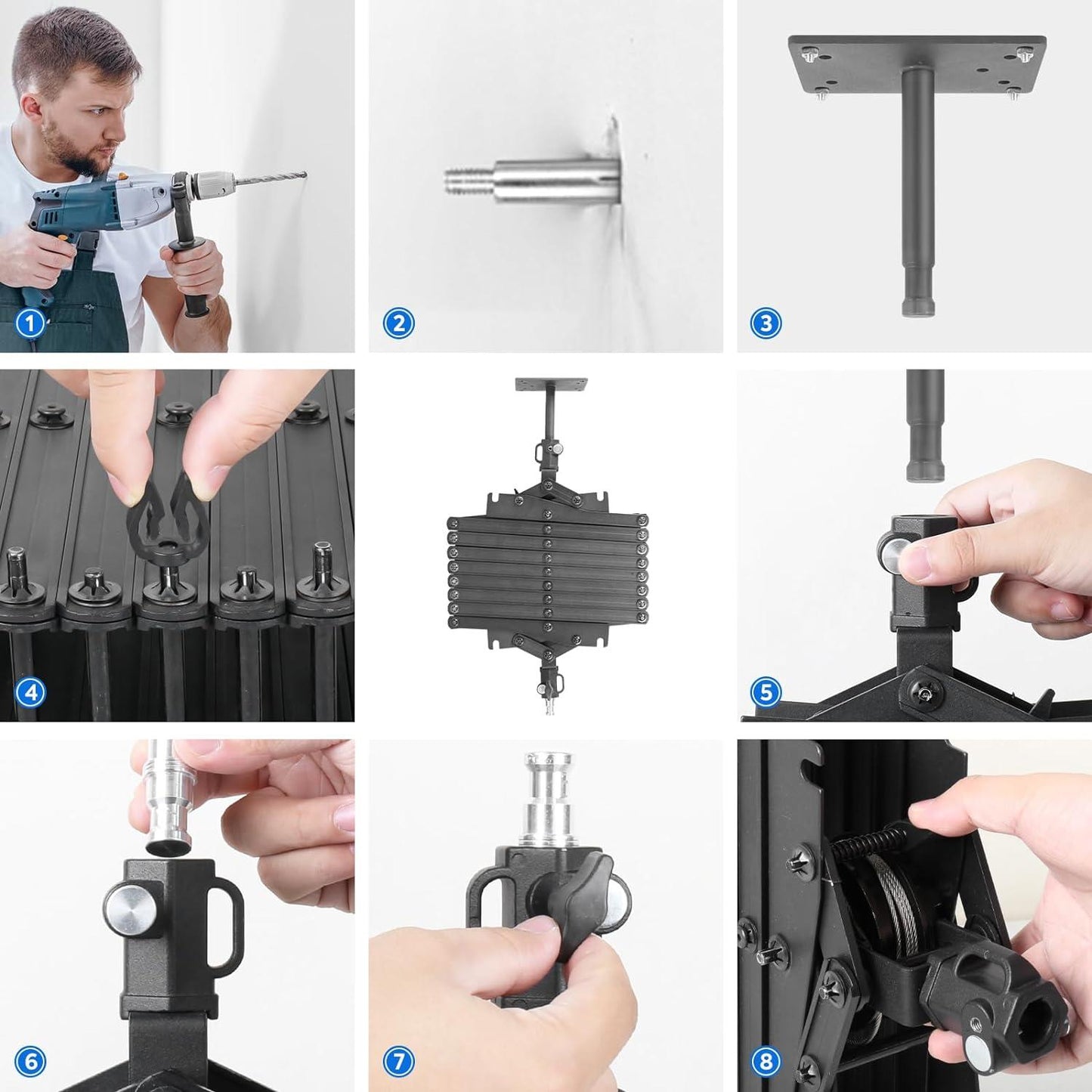 BOLLUMA Telescopic Light Wall Mount - Adjustable 43-200cm