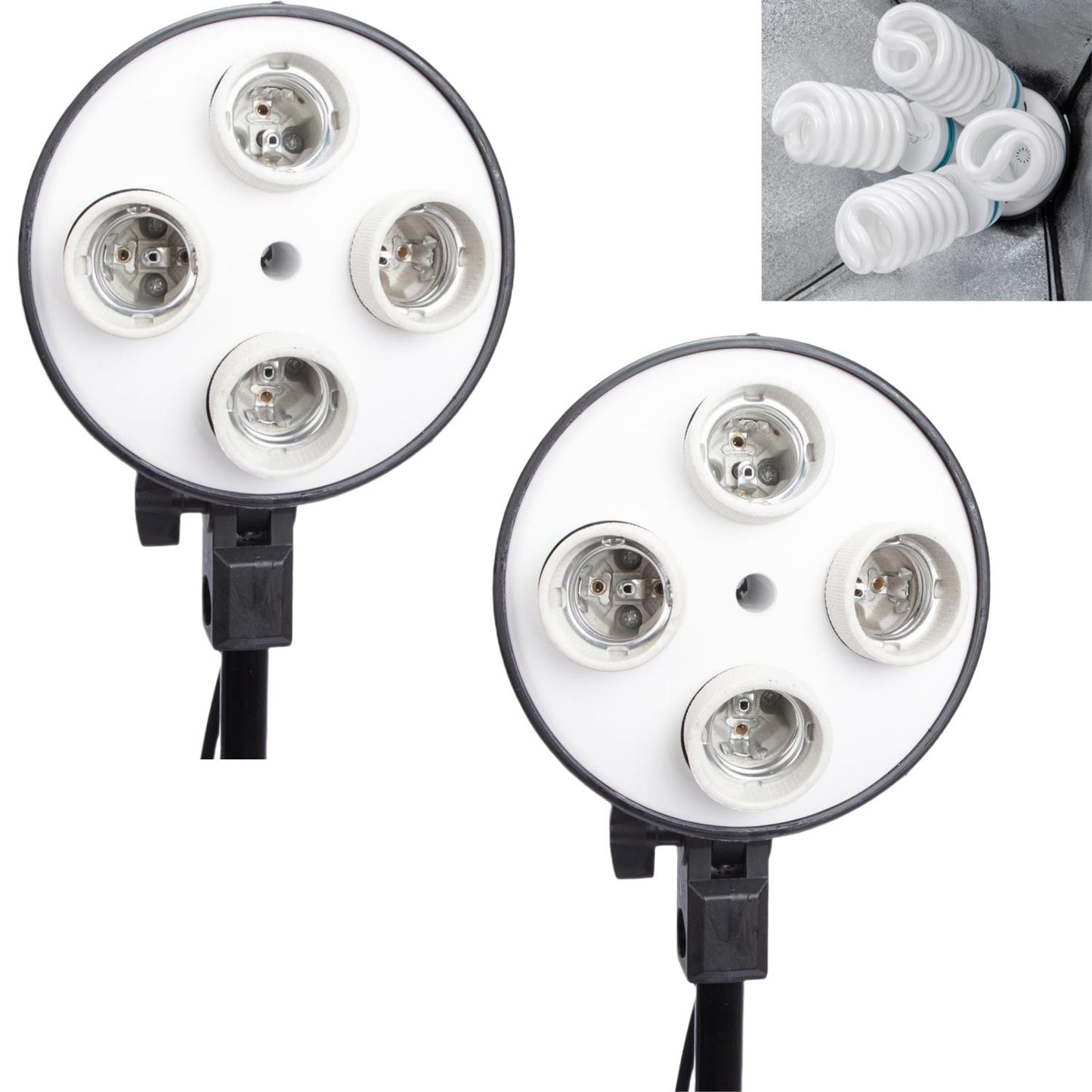 BOLLUMA 2x 4-in-1 E27 Socket Adapter - Versatile Lighting Splitter for Photography and Video