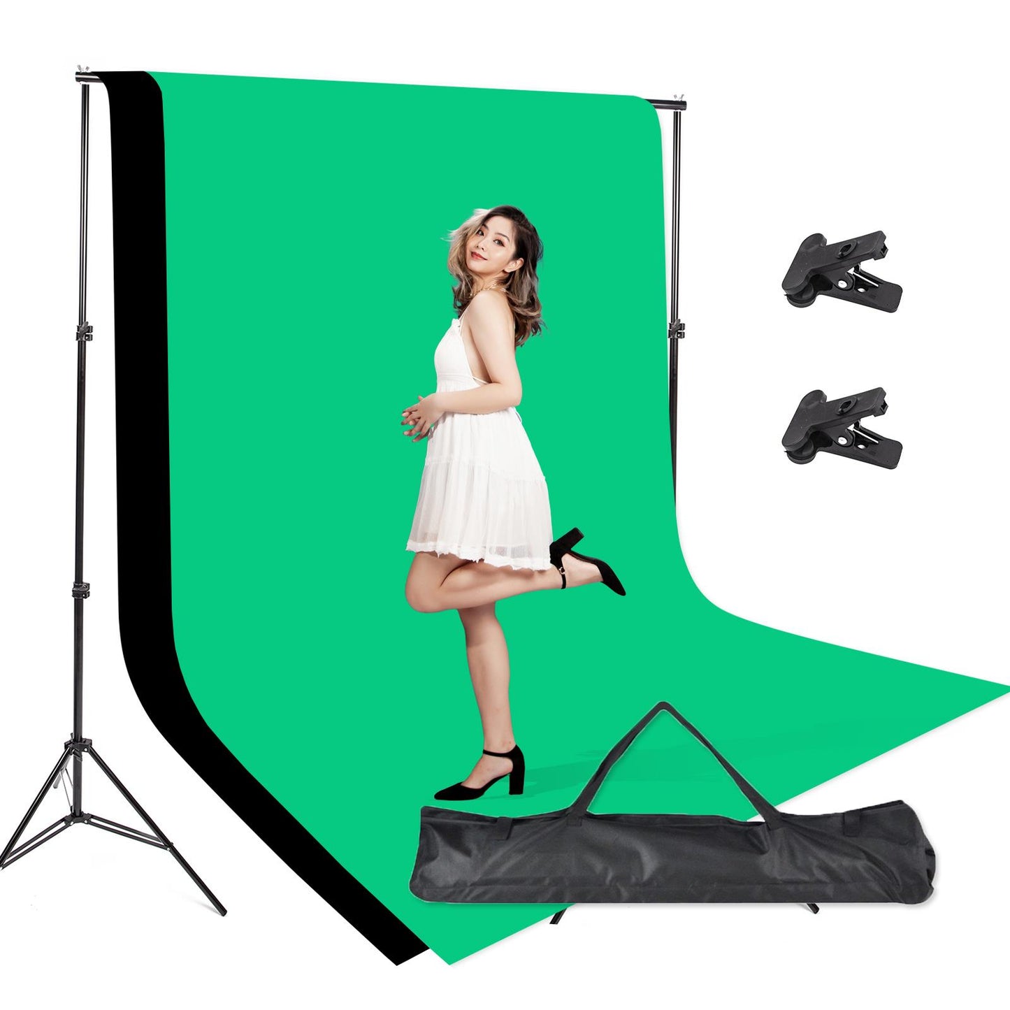 Professional Photo Studio 2X3 Meter Background Stand Support Kit 3 Backdrops All