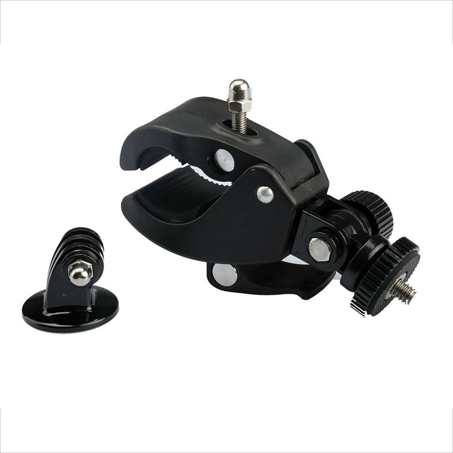 Camera Super Clamp and Aluminum Alloy Tripod Adapter for GoPro, Hero Fusion 7/6/5/4/3/3/2/1, Universal Quick Release Pipe Bar Clamp Mounts for Tripods Stands Microphone Stands Any Pipe or Bar