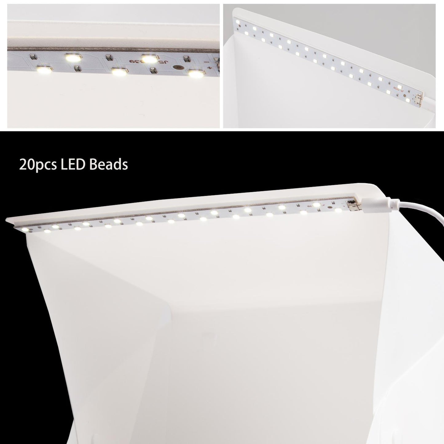 Mini LED Light Box Photography, 9 inch Photo Studio Shooting Tent Portable Foldable Photo Light Cube with 6 Color Backdrops for Small Item Display, 23x23x24cm