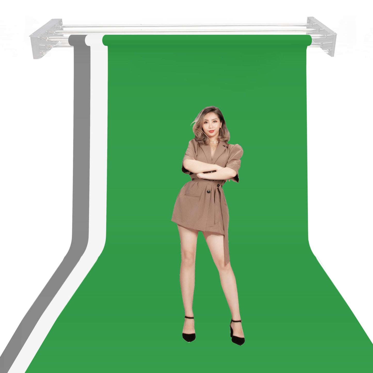 BOLLUMA 1.35x10M Paper Backdrops – Arctic White, Grey, Green
