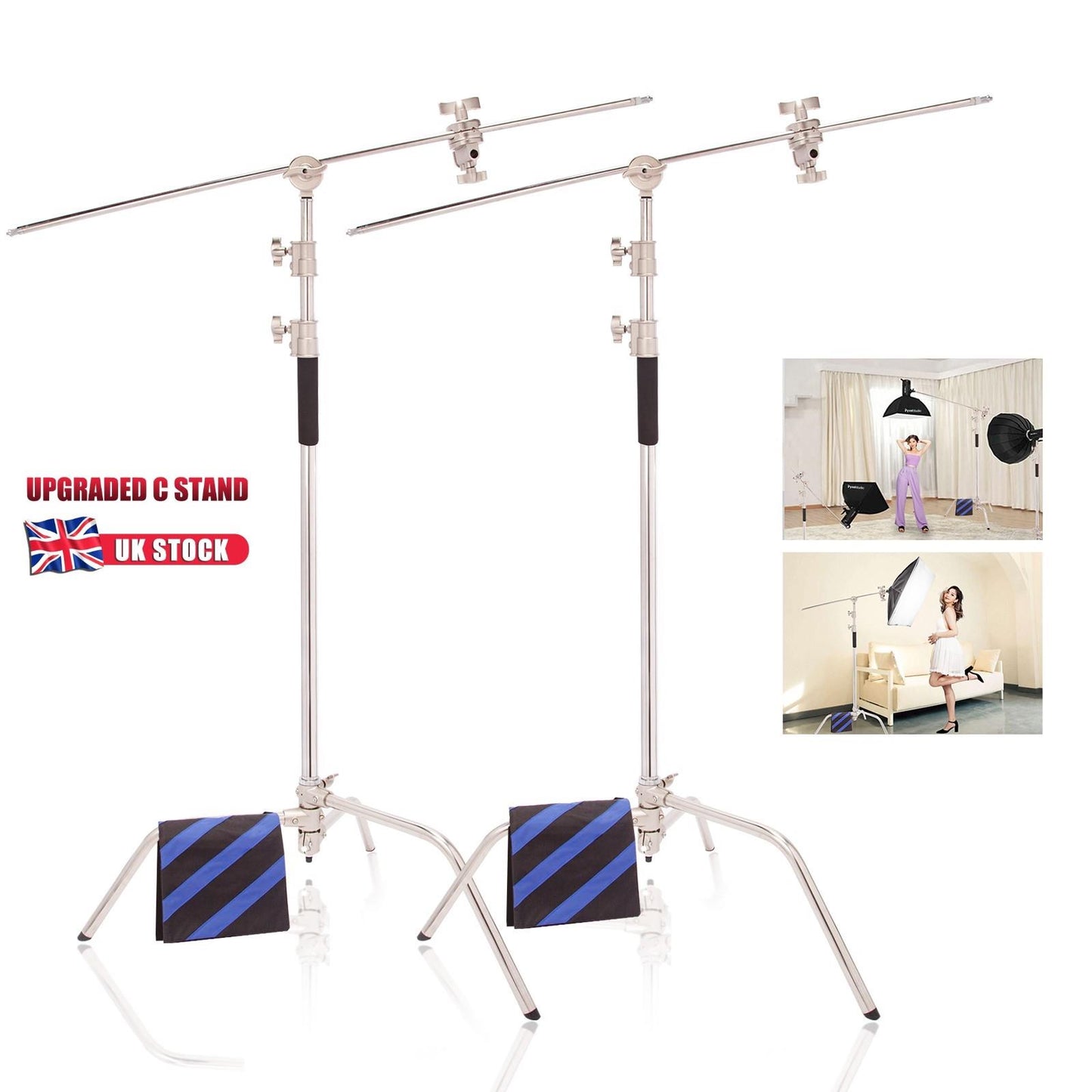 300cm Heavy Duty C-Stand x2