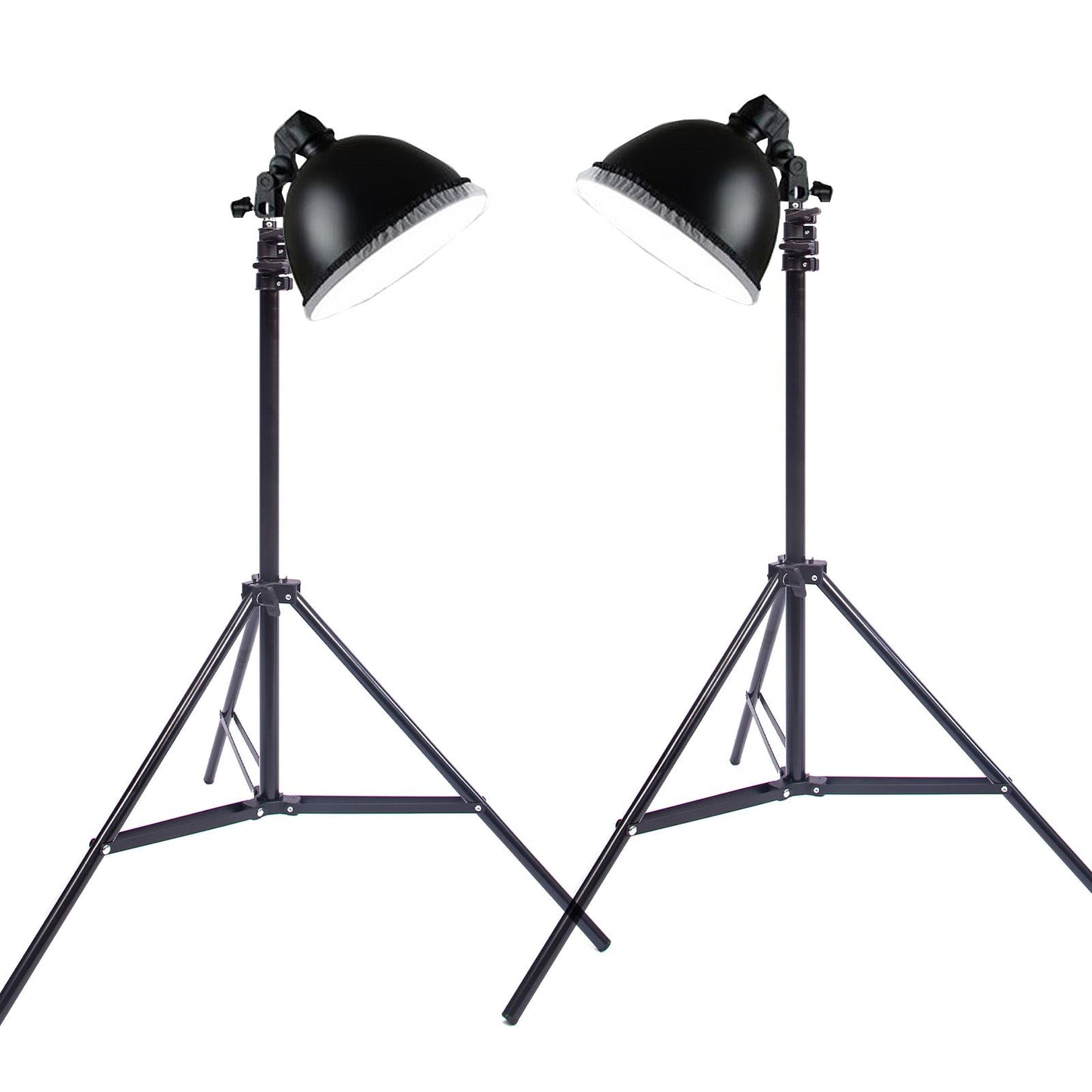 Photography Softbox Lighting Kit: 2x 45W Light Bulb, 2x Bulb Holder, 2x Softbox with White Diffuser, 2x 2m Light Stand for Studio Continuous Lighting