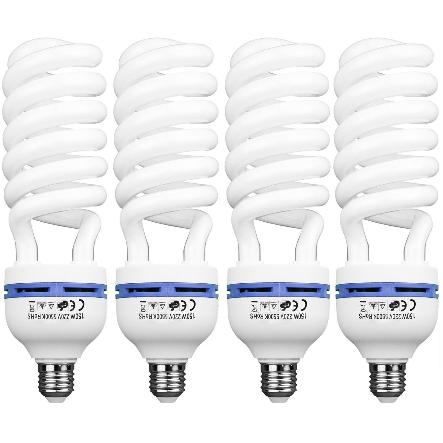 4X Photo Studio CFL Light Bulb 55W = 150W E27 5500K Daylight Bulb 220V CFL Bulb Spiral Light Bulb for Photography Lighting