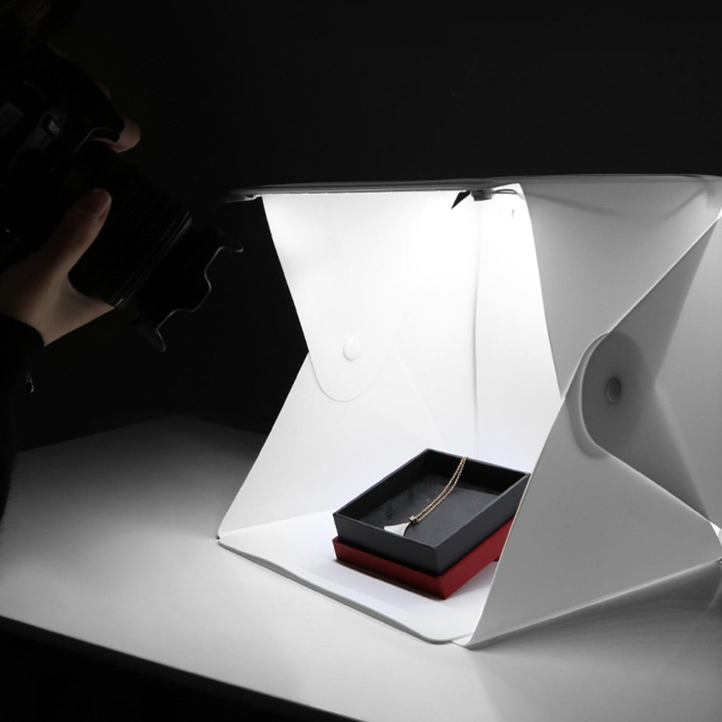 BOLLUMA Portable Mini Shooting Tent – 9x9x9.5” Foldable Light Box
