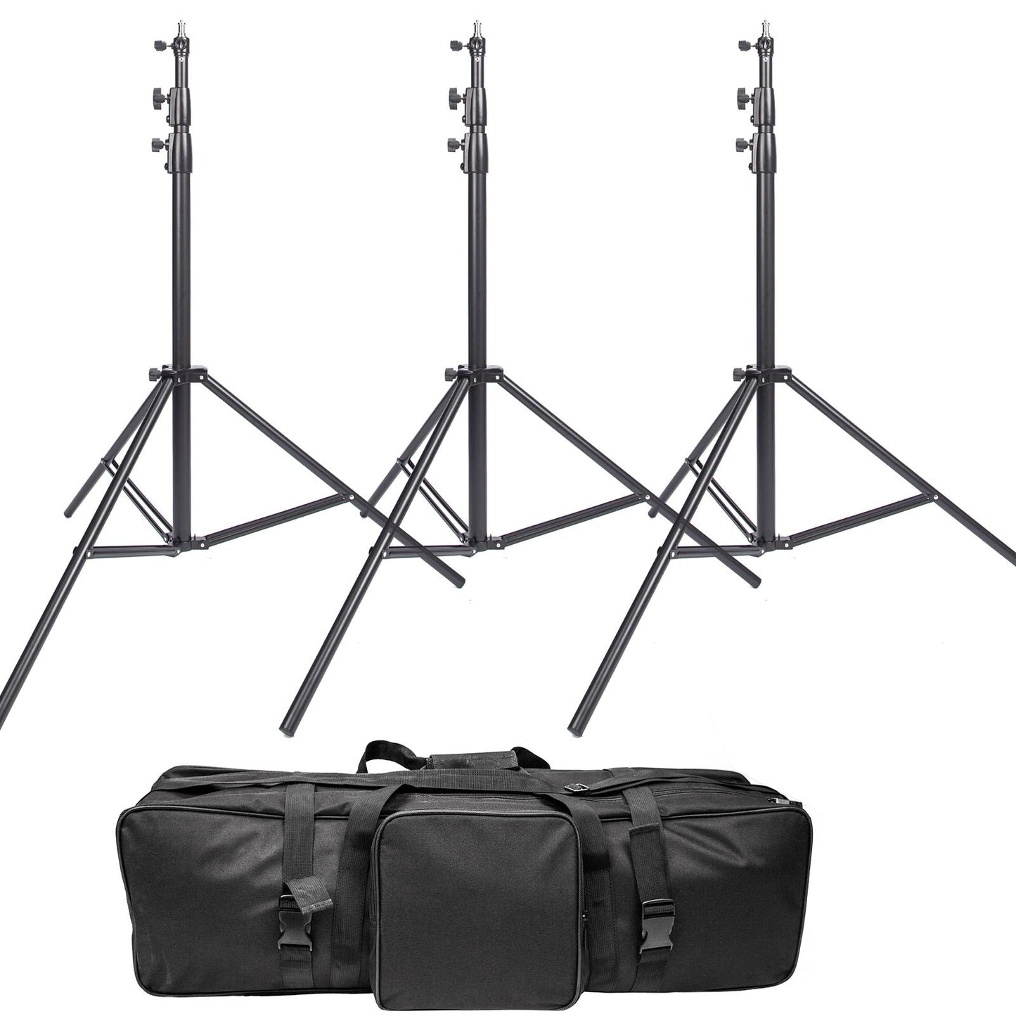 Professional Studio Heavy Duty Light Stand x3, 270CM Adjustable Spring Cushioned Light Stand Tripod with Carry Bag for Video Photo Photography, 3 Sets