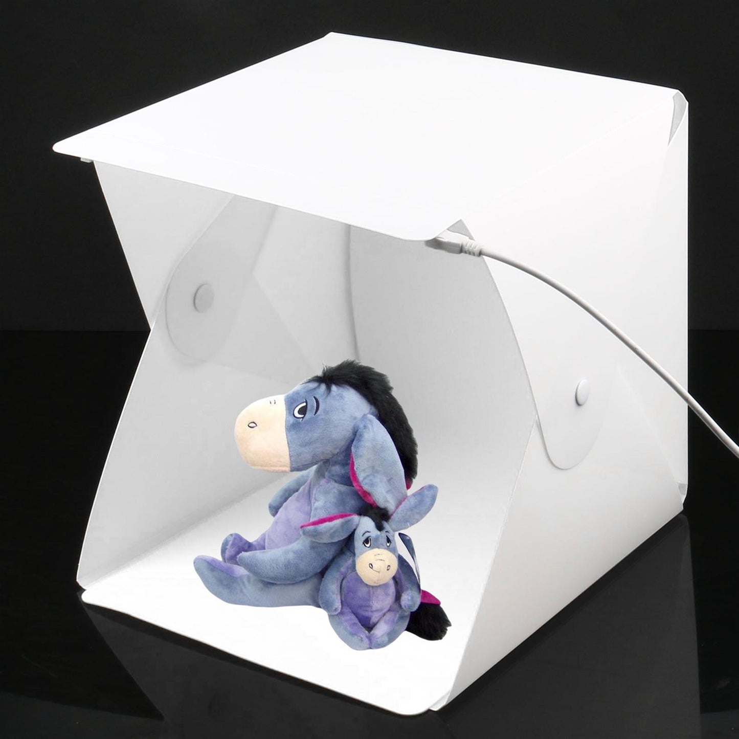 Mini LED Light Box Photography, 9 inch Photo Studio Shooting Tent Portable Foldable Photo Light Cube with 6 Color Backdrops for Small Item Display, 23x23x24cm