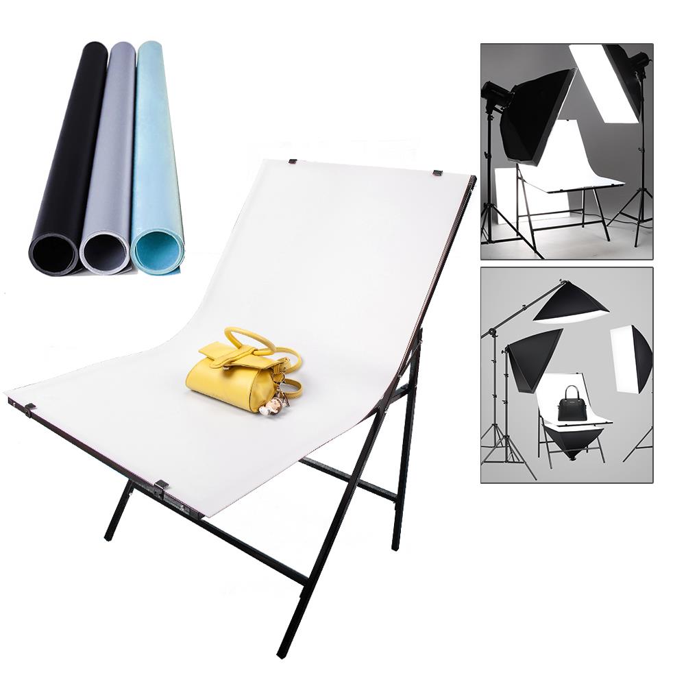 Easy Setup 60x100cm Folding Product Table, Chair Type, with 4 Coloured Backdrops